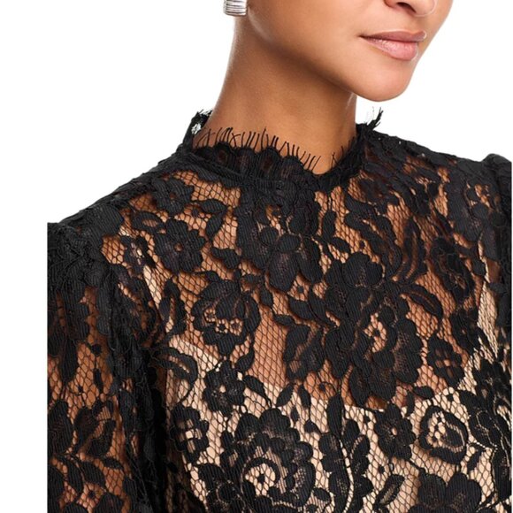 WAYF Erika Puff-Sleeve Lace Top, Size Medium - Like New Condition - Picture 3 of 10